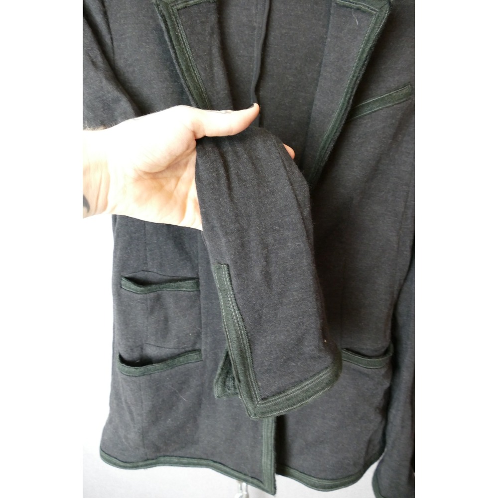 DIANE‎ VON FURSTENBERG DVF Knit Blazer Jacket Charcoal Grey Wool Size 12 - Picture 5 of 9